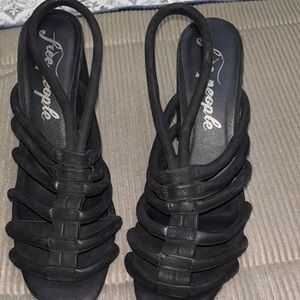 Free People Strappy Black Sandals new just a few scuffs on left heel!